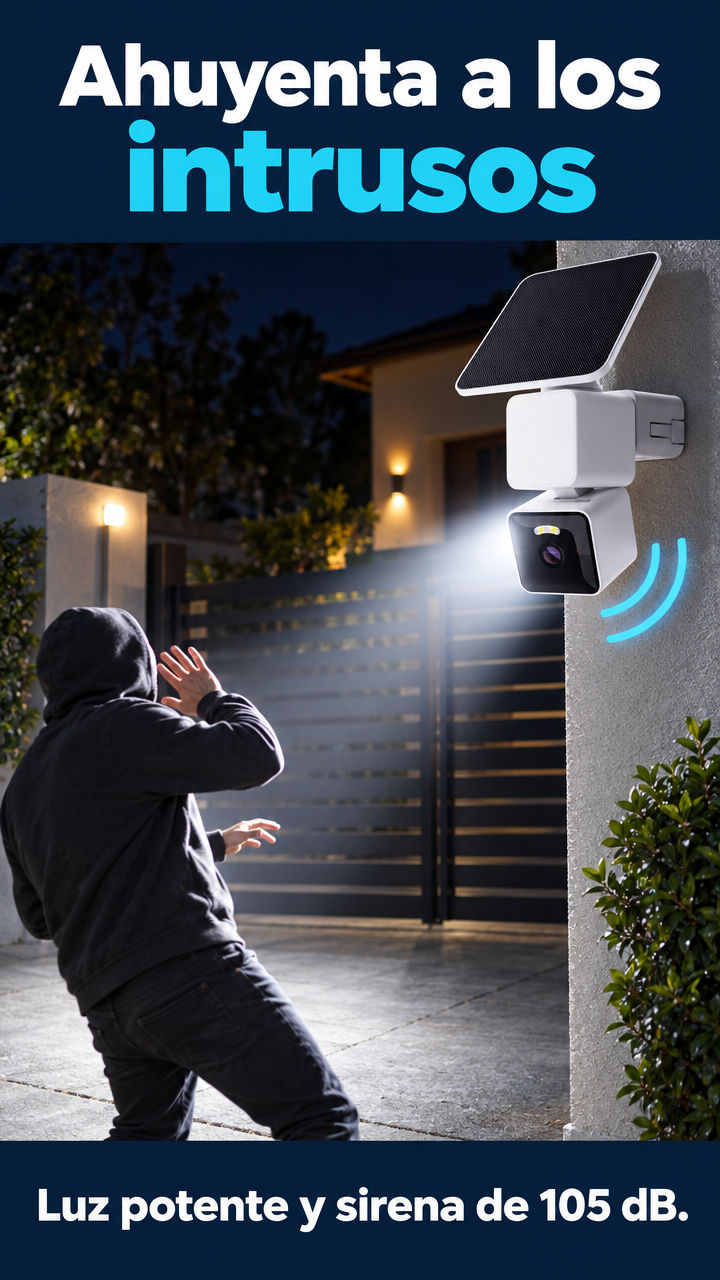 Ahuyenta a los intrusos con luz y sirena