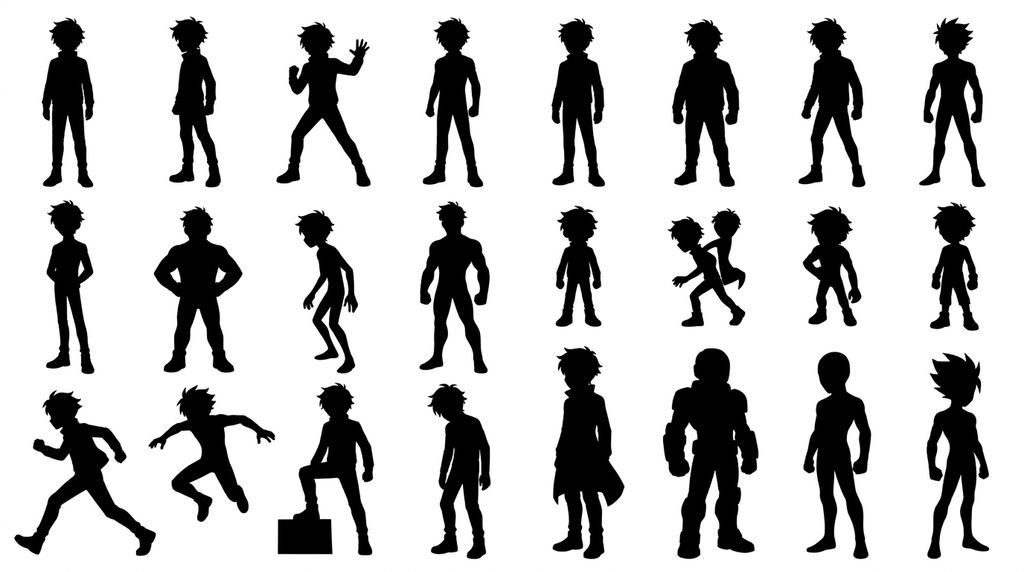 Silhouette exploration sheet